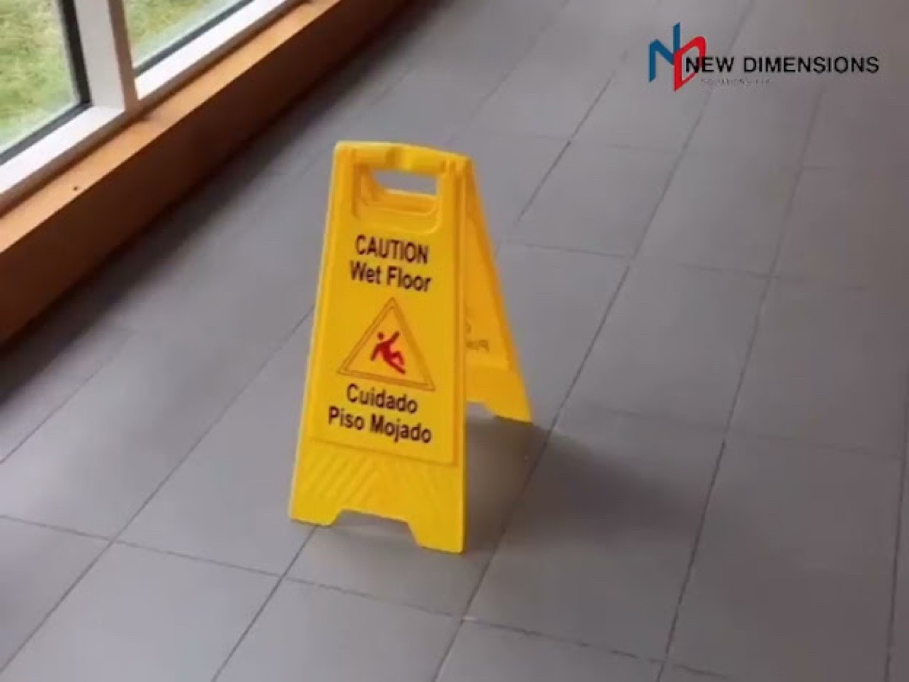 Wet floor where slips happen
